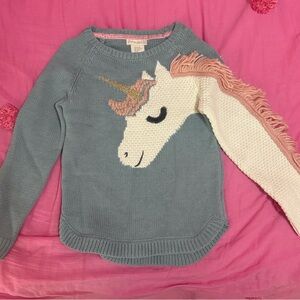 Cynthia Rowley Blue Unicorn Sweater
